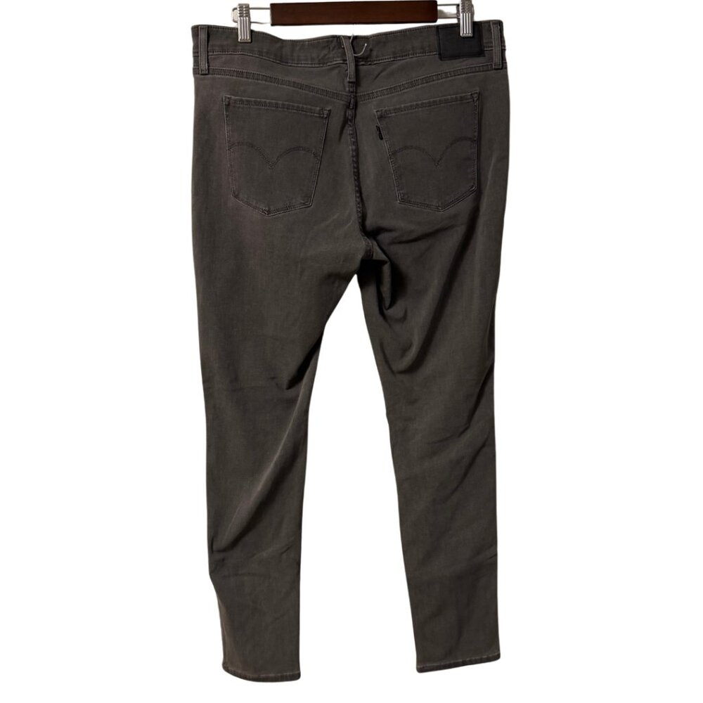 Levi’s 711 Skinny Jeans Women’s Size 33 Mid Rise Stretch Denim - Dark Gray - Picture 3 of 6